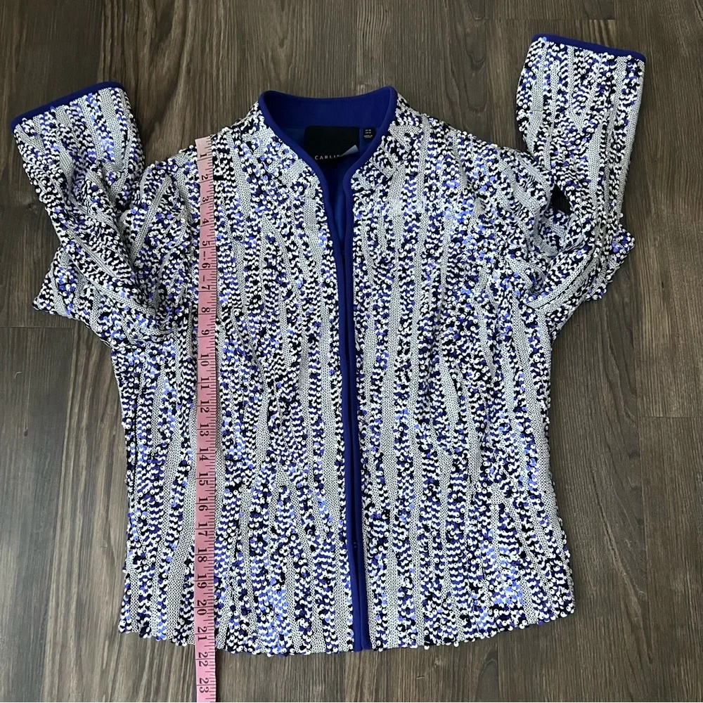 Carlisle Bluish Purple Sequin Evening Blazer Jacket - Picture 12 of 15